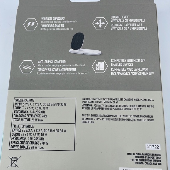 blue Hive NWT iPhone android smart phone dual charging stand 20w Fabric - Picture 6 of 8